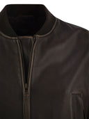 Wochenende Max Mara Hiltex Nappa Leder Bomberjacke