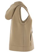 Weekend Max Mara Biacco Gilet Con Cappuccio In Jersey