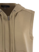 Weekend Max Mara Biacco Gilet Con Cappuccio In Jersey