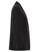 Max Mara Studio Magma Single Breasted Blazer In Wool Satin Crepe