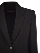Max Mara Studio Magma Single Breasted Blazer In Wool Satin Crepe