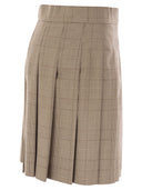 Max Mara Studio Alcuno Pleated Short Skirt In Wool Blend