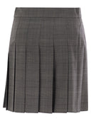 Max Mara Studio Alcuno Pleated Short Skirt In Wool Blend