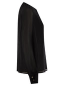 Max Mara Studio Golfo Pure Silk Georgette Blouse
