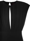 Max Mara Studio Randers Georgette And Enver Satin Long Dress
