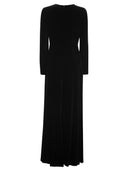 Max Mara Studio Baia Long Dress In Shaved Velvet