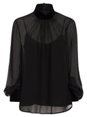 Max Mara Studio Finale Georgette Turtleneck Blouse