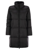 S Max Mara Seibi Long Down Jacket In Anti Drip Canvas