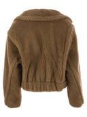 Max Mara Gardone Icon Crop Teddy Bear Coat In Camel