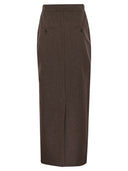 Max Mara Pianosa Denim Effect Cotton Skirt