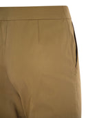 Pantaloni di raso di cotone Max Mara Okra