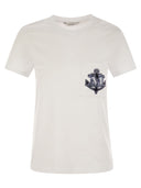 Max Mara Acacia Jersey T Shirt With Embroidered Breast Pocket