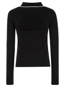 Sportmax Fitted Long Sleeves T Shirt With Contrasting Edges Adda