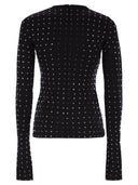 Sportmax Negus Scuba Jersey T Shirt With Rhinestones
