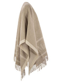 Cape en laine Max Mara Hilde avec franges