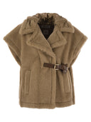 Max Mara Lanoso4 Teddy Fabric Vest Cape