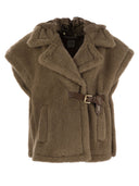 Max Mara Lanoso4 Teddy Fabric Weste Cape