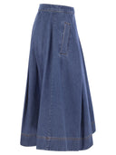 Weekend Max Mara Dry Cotton Denim Skirt