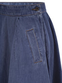 Weekend Max Mara Dry Cotton Denim Skirt