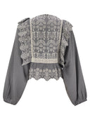 Weekend Max Mara Orazio Vichy Cotton Canvas Blouse With Embroidery