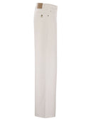 Weekend Max Mara Medina Cotton Drill Whereing szerokie spodnie