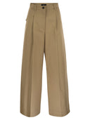 Weekend Max Mara Nebbie Wide Cotton Gabardine Trousers