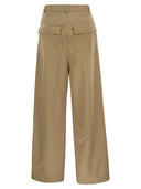 Weekend Max Mara Nebbie Wide Cotton Gabardine Trousers