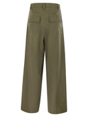 Weekend Max Mara Nebbie Wide Cotton Gabardine Trousers