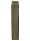 Weekend Max Mara Nebbie Wide Cotton Gabardine Trousers
