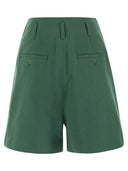 Week-end Max Mara Pandoro Coton Bermuda Shorts avec fléchettes