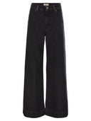 주말 Max Mara Vega Jeans Denim의 넓은 다리
