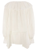 Weekend Max Mara Astro1234 Viscose And Linen Gauze Blouse