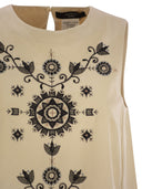 Weekend Max Mara Donald Cotton and Line Canvas Sukienka