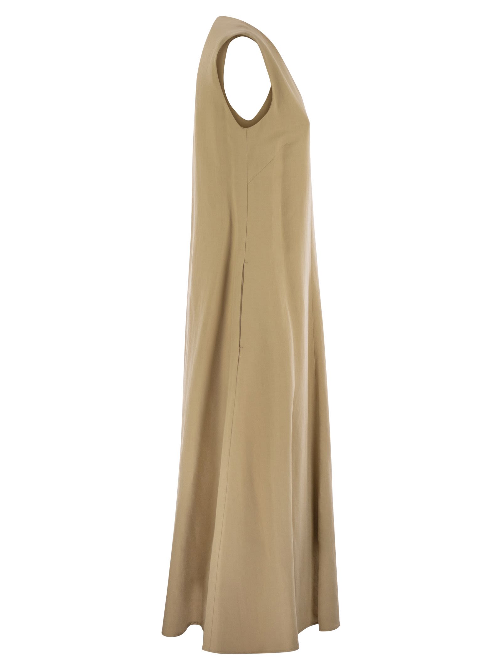 Weekend Max Mara Egoista Viscose And Linen Canvas Flared Dress – Balardi