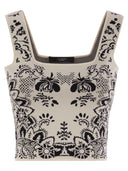 Weekend Max Mara Pilade Viscose Jacquard Crop Top