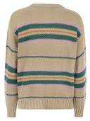 Week-end Max Mara Marrone Cotton Yarn Pull avec broderie