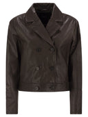 Weekend Max Mara Sub Nappa Leather Double Breasted Jacket