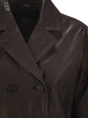 Weekend Max Mara Sub Nappa Leather Double Breasted Jacket