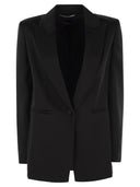 Max Mara Studio Galazia Single Breasted Blazer In Envers Satin