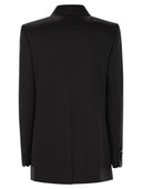 Max Mara Studio Galazia Single Breasted Blazer In Envers Satin