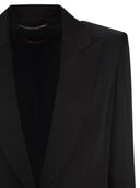 Max Mara Studio Galazia Single Breasted Blazer In Envers Satin