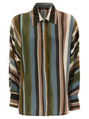 Max Mara Studio Arpe Shirt In Patterned Crepe De Chine