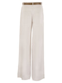 Max Mara Studio Cotton And Linen Trousers Murge