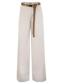 Max Mara Studio Cotton And Linen Trousers Murge