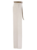 Max Mara Studio Cotton And Linen Trousers Murge