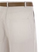 Max Mara Studio Cotton And Linen Trousers Murge