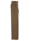 Max Mara Studio Cotton And Linen Trousers Murge