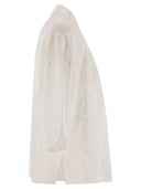 Max Mara Studio Legno Boxy Shirt In Ramie Canvas