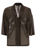 Max Mara Studio Legno Boxy Shirt en Ramie Canvas