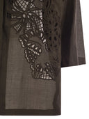 Max Mara Studio Legno Boxy Shirt en Ramie Canvas
